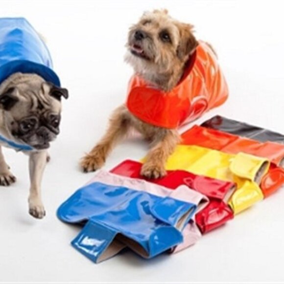 Classic Doggie Rain Slicker in BLACK SIZE 14 inch - Picture 2 of 4